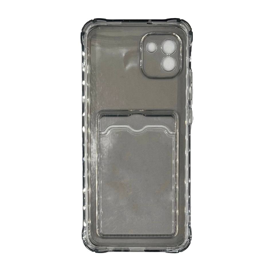 Чехол силиконовый с визитницей Samsung A03 SM-A035, черный