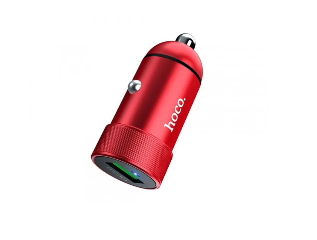 Автомобильный адаптер HOCO Z32 Speed Up single port QC3.0, красный