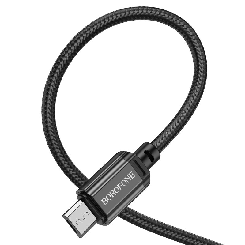 USB кабель micro USB BOROFONE BX87 Sharp (100см. 2.4A), черный