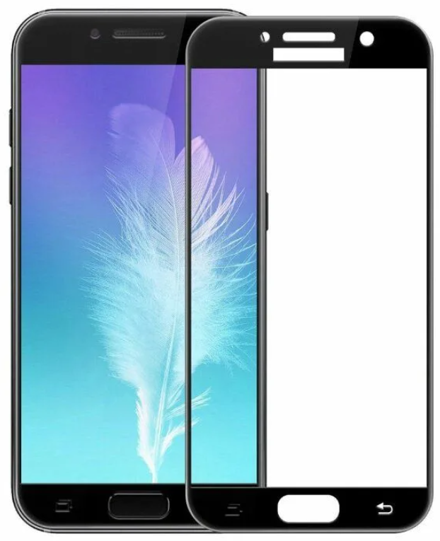 Защитное стекло Samsung A7 2017 SM-A720 полное покрытие, черное (тех упаковка)