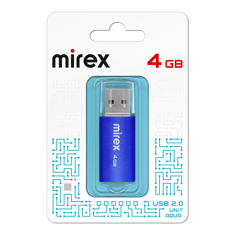 USB флеш-накопитель Mirex 04 GB USB 2.0 UNIT, синий