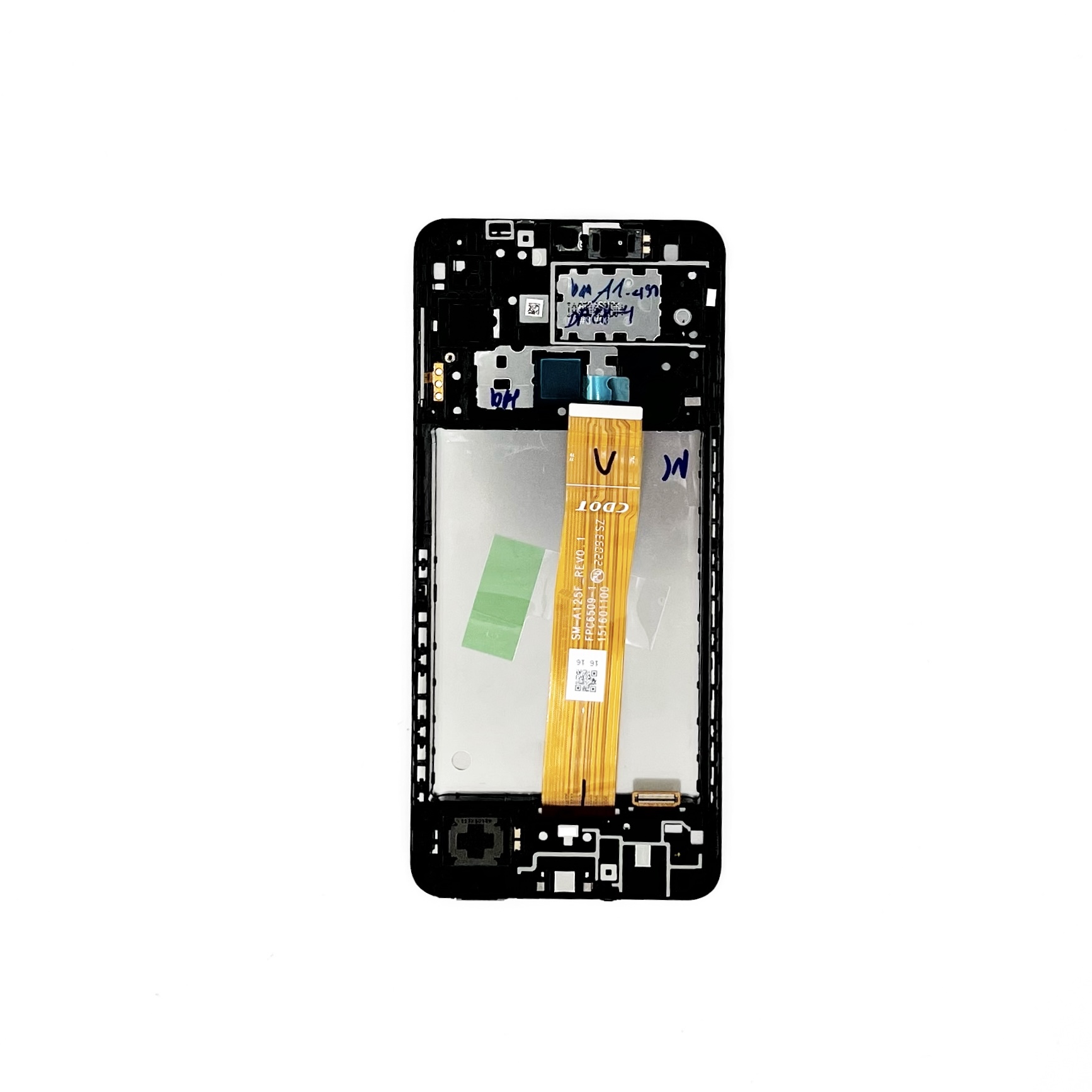 Дисплей Samsung A125F GALAXY A12 в сборе с тачскрином и рамкой, Черный (OR100%)