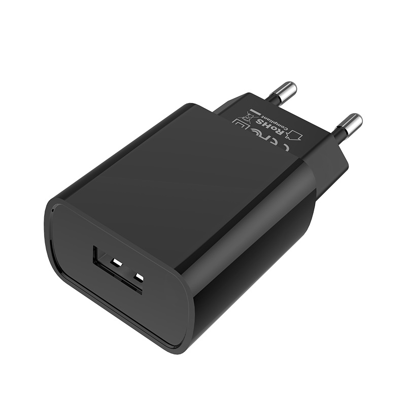 Сетевой адаптер BOROFONE BA20A (1 USB, 2.1A), без кабеля, черный