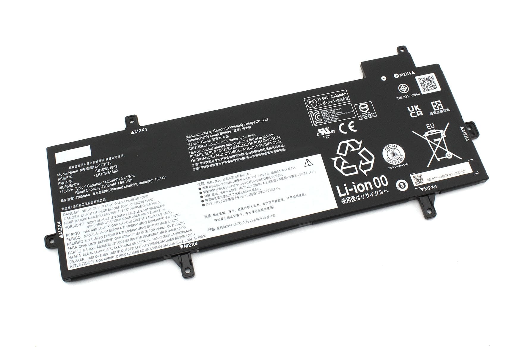 АКБ для Lenovo ThinkPad Z13 G1 (L21M3P72) 11.64V 51.5Wh (Org)