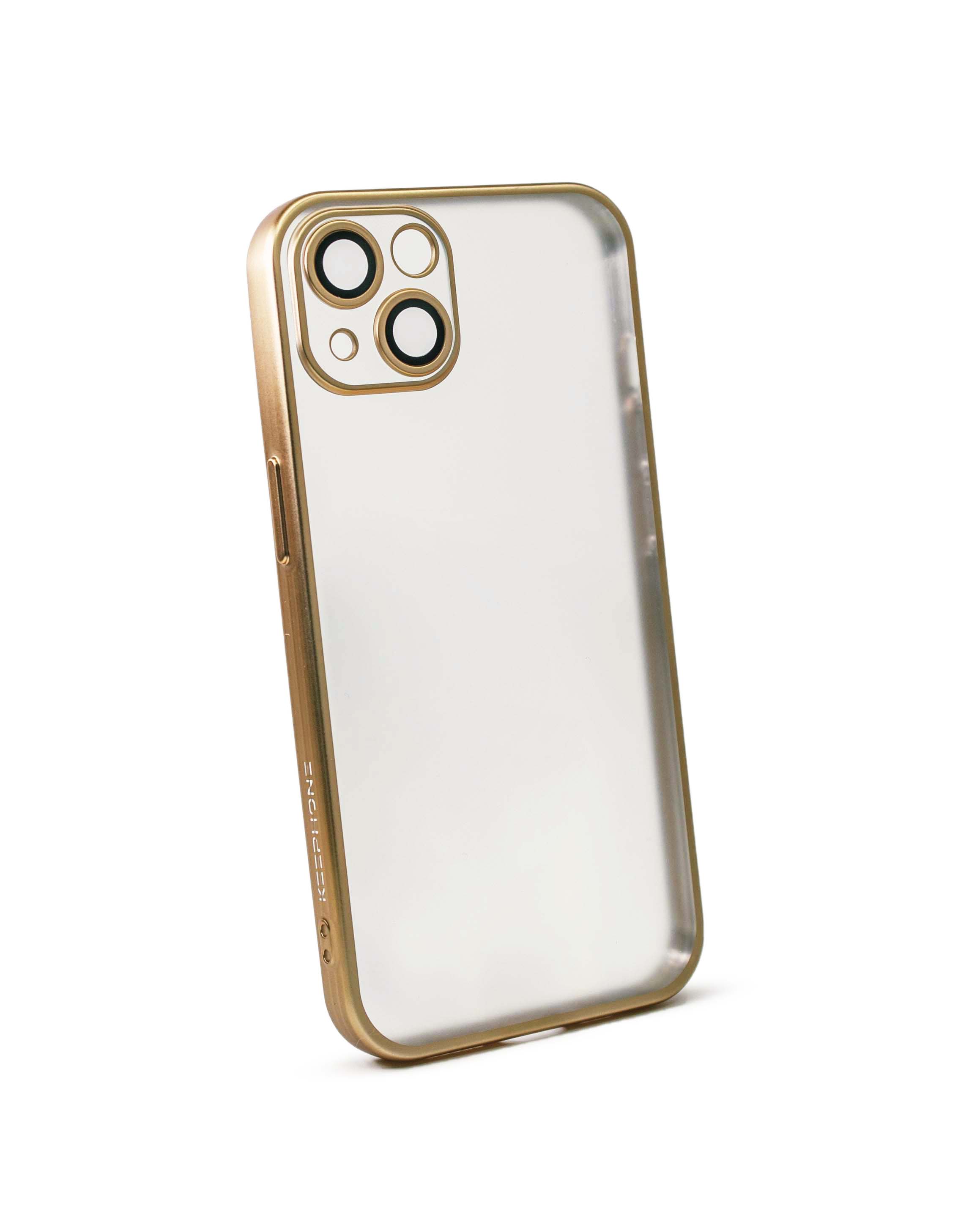 Чехол KeepHone iPhone 13 матовый с защитной линзой, золото