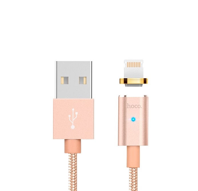 USB кабель Lightning HOCO U16 Magnetic (120см, 2.1A) (в оплетке, магнитный)
