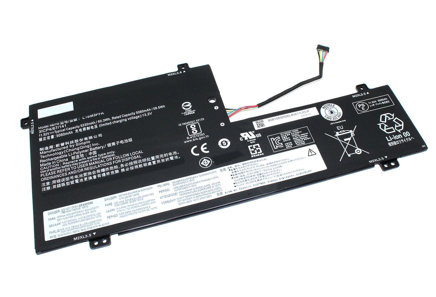 АКБ для ноутбука Lenovo Yoga C740-15IML (L18M3PFA) 11.52V 60.3Wh (Org)