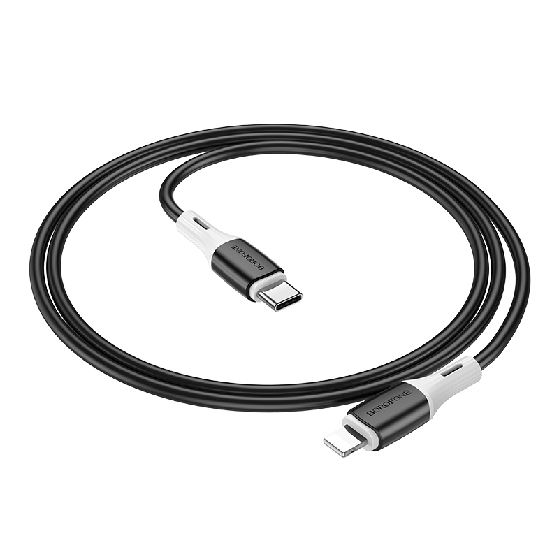 USB-C кабель BOROFONE BX79 Silicone PD20W Type-C to Lightning (100см), белый