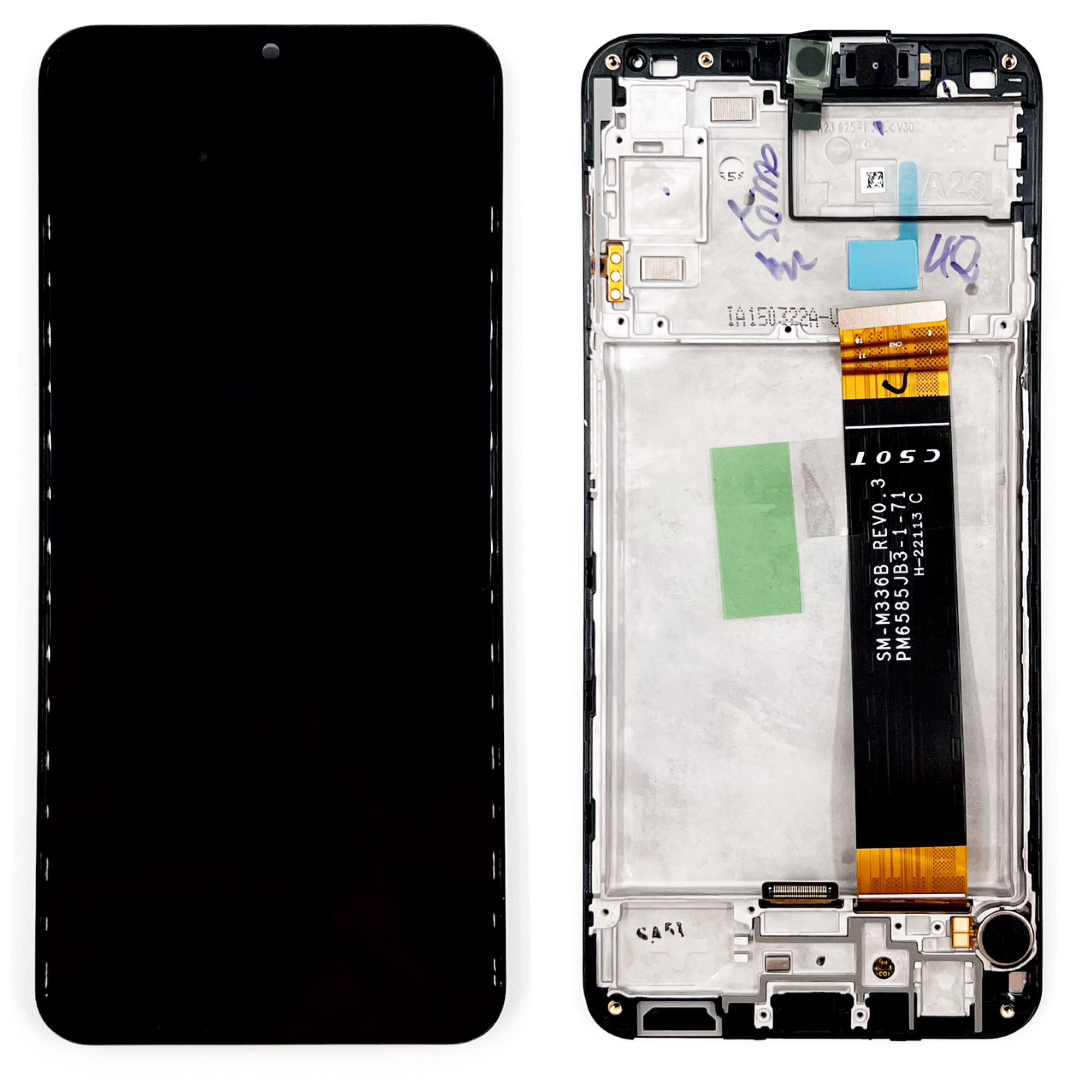Дисплей Samsung A235F Galaxy A23 в сборе с тачскрином и рамкой, Черный (OR100%)
