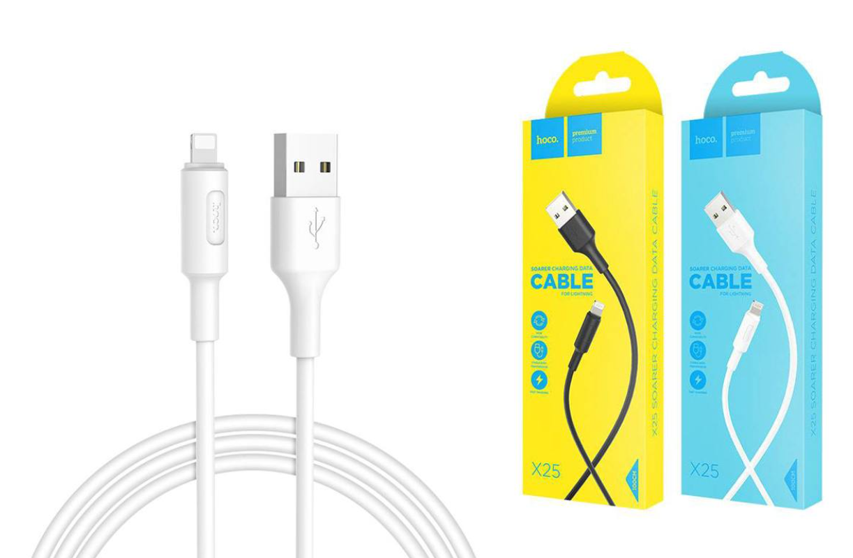 USB кабель Lightning HOCO X25 Soarer (100см. 2.0A), белый