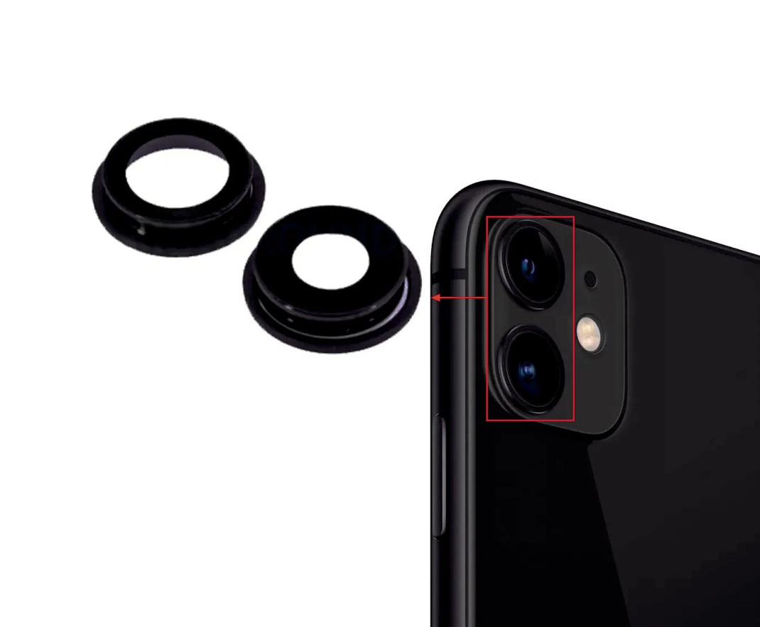 Стекло камеры iPhone 11 Черный (в комплекте 2шт)