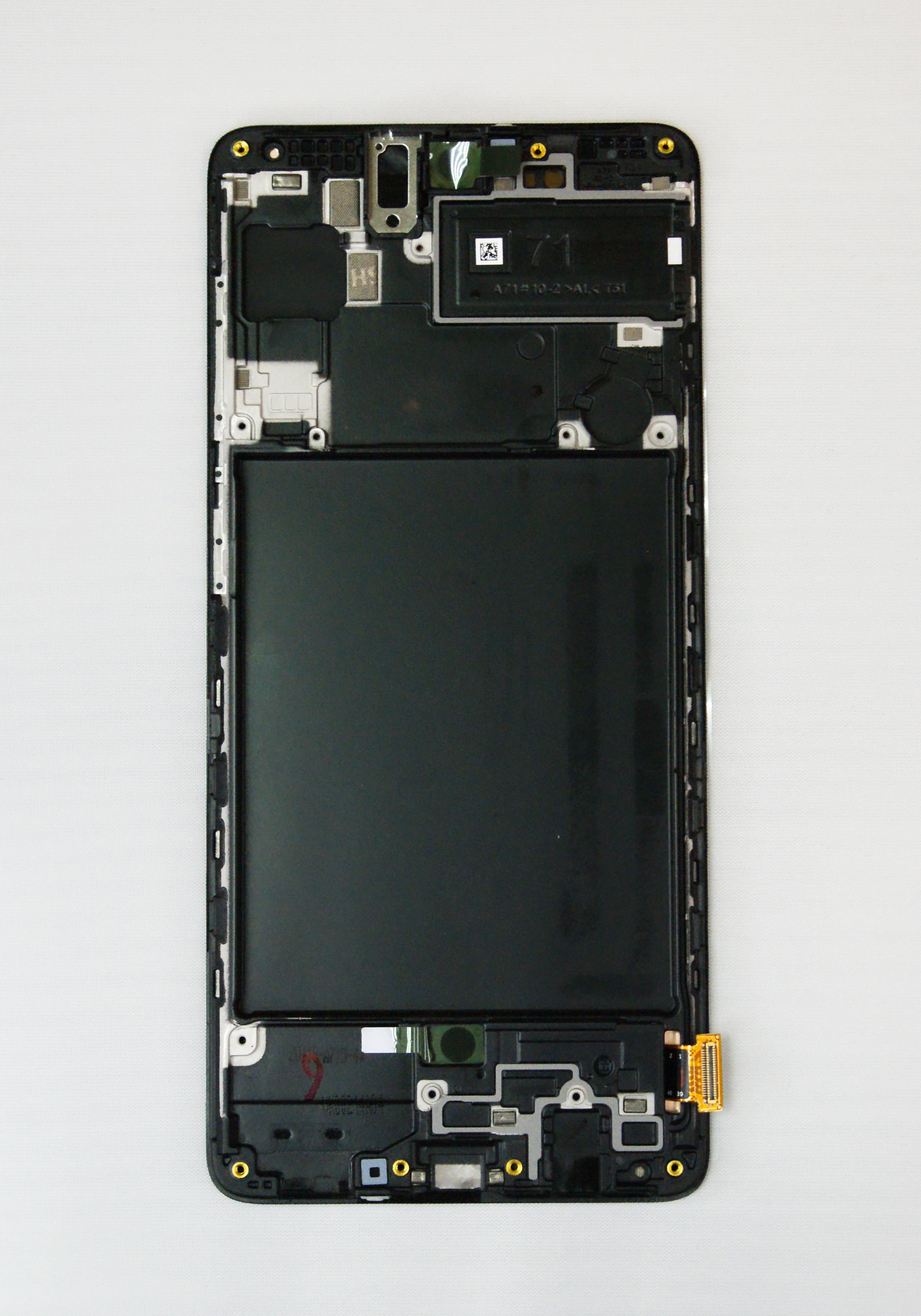 Дисплей Samsung A715F GALAXY A71 в сборе с тачскрином и рамкой, Черный (OR100%)