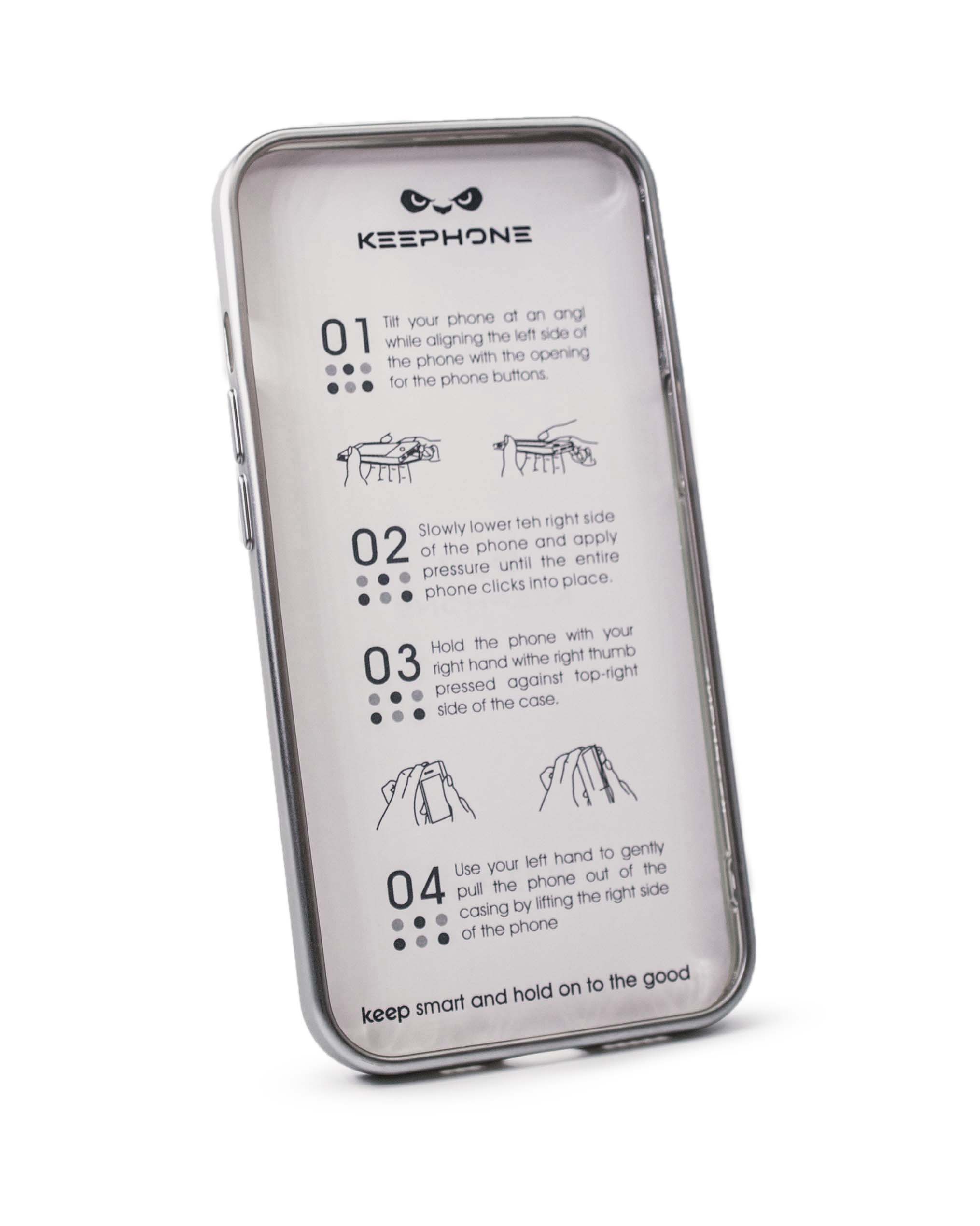 Чехол KeepHone iPhone 13 Pro матовый с защитной линзой, серебро