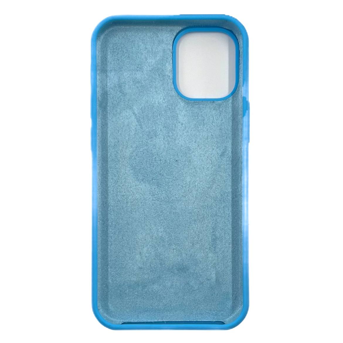 Чехол силиконовый гладкий Soft Touch iPhone 12 mini, голубой №16 (закрытый низ)
