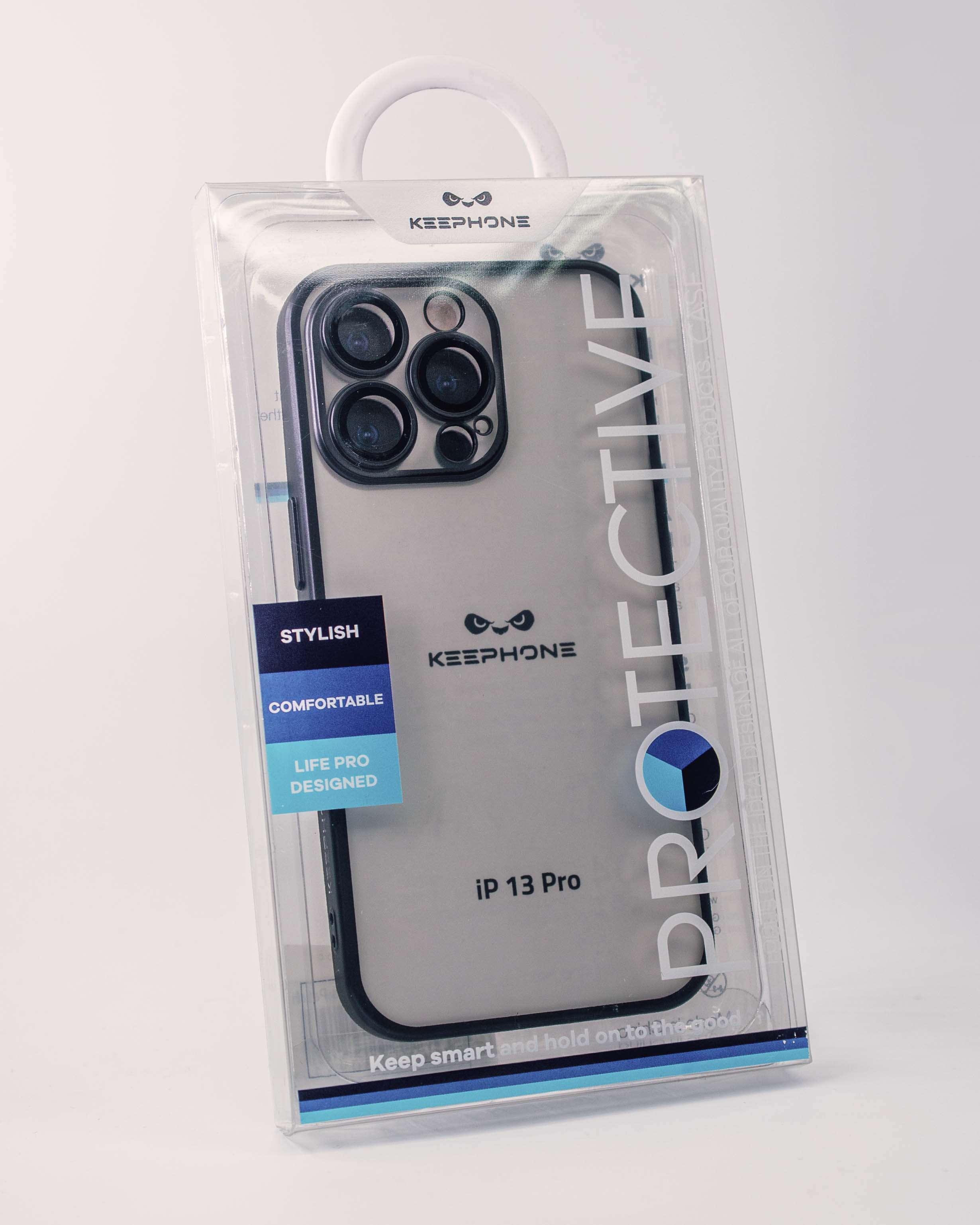 Чехол KeepHone iPhone 13 Pro с защитной линзой, черный