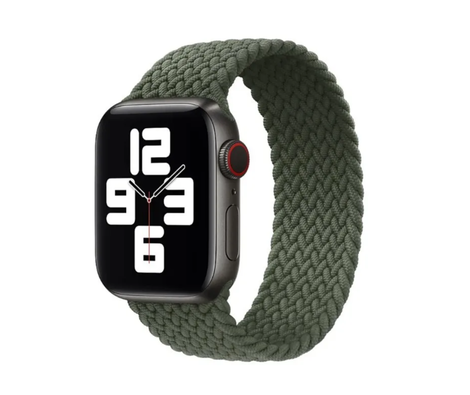 Ремешок тканевый для Apple Watch 38 мм/ 40 мм "Монобраслет" (145мм), оливковый