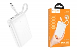 Внешний аккумулятор Power Bank 10000 mAh HOCO J134A, с кабелем USB-C, белый Внешний аккумулятор Power Bank 10000 mAh HOCO J134A, с кабелем USB-C, белый