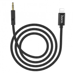 Кабель AUX джек 3,5 вход - Lightning HOCO UPA13 Sound source series Apple, черный Кабель AUX джек 3,5 вход - Lightning HOCO UPA13 Sound source series Apple, черный