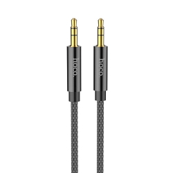 Кабель AUX джек 3,5 выход/3,5 выход HOCO UPA19 (100 см), нейлон, черный