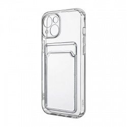 Чехол силиконовый с визитницей iPhone 14 прозрачный