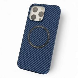 Чехол под карбон MagSafe iPhone 15 Pro, синий Чехол под карбон MagSafe iPhone 15 Pro, синий