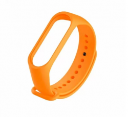 Ремешок силиконовый для Mi Band 5/ 6, оранжевый №24 Ремешок силиконовый для Mi Band 5/ 6, оранжевый №24