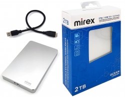 Внешний HDD Mirex OCEAN CHROME 2TB 2.5'' USB 3.0 (серебристый корпус)