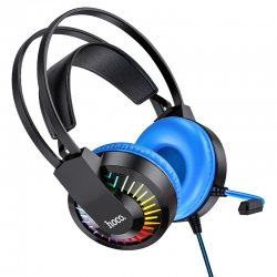 Проводные внешние наушники HOCO W105 Joyful gaming headphones, синие Проводные внешние наушники HOCO W105 Joyful gaming headphones, синие