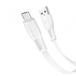 USB кабель micro USB BOROFONE BX85 Auspicious (100см. 2.4A), белый
