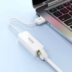 Адаптер переходник с USB на RJ45 Ethernet интернет 100Mbit Hoco UA22, белый Адаптер переходник с USB на RJ45 Ethernet интернет 100Mbit Hoco UA22, белый