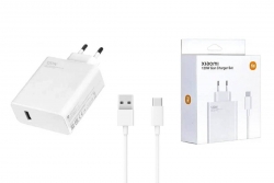 Сетевой адаптер USB для Xiaomi Redmi 120W с кабелем Type-C, OR белый