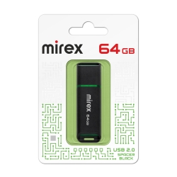 USB флеш-накопитель Mirex 64 GB USB 2.0 SPACER, черный