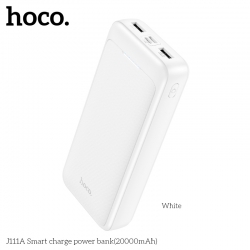 Внешний аккумулятор Power Bank 20000 mAh HOCO J111A  Smart, белый