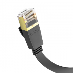 Патч-корд интернет кабель HOCO US07, 5 метров, RJ45, черный Патч-корд интернет кабель HOCO US07, 5 метров, RJ45, черный