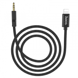 Кабель AUX джек 3,5 вход - Lightning HOCO UPA13 Sound source series Apple, черный
