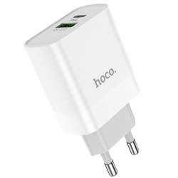 Сетевой адаптер HOCO C80A PD20W + QC3.0, белый Сетевой адаптер HOCO C80A PD20W + QC3.0, белый
