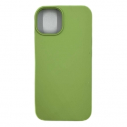Чехол силиконовый гладкий Soft Touch iPhone 14, ярко-зеленый №1 (закрытый низ)