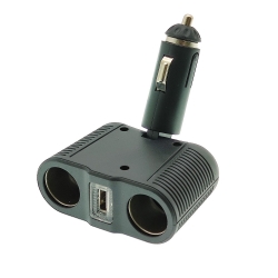 Разветвитель розетки автоприкуривателя OLESSON 1646 (2 гнезда, 1 USB, 100W) черный Разветвитель розетки автоприкуривателя OLESSON 1646 (2 гнезда, 1 USB, 100W) черный