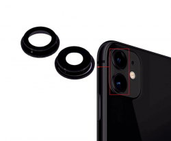 Стекло камеры iPhone 11 Черный (в комплекте 2шт) Стекло камеры iPhone 11 Черный (в комплекте 2шт)