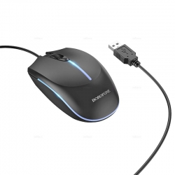 Мышь компьютерная проводная BOROFONE BG10 Soaring game luminous wired mouse, черная