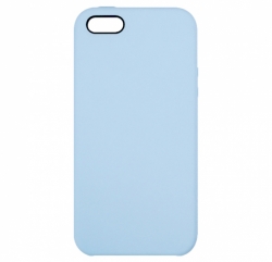 Чехол силиконовый гладкий Soft Touch iPhone 5/ 5S/ SE, голубой (без логотипа)