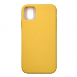 Чехол силиконовый гладкий Soft Touch iPhone 11, желтый №4 (закрытый низ)