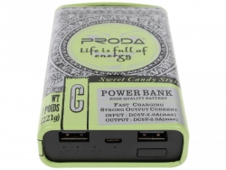 Внешний аккумулятор PowerBank 10000 mAh PRODA PPL-24 CoolTaste, зеленый