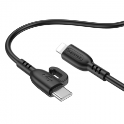 USB-C кабель BOROFONE BX91 Symbol PD20W Type-C to Lightning (100см. 3A), черный USB-C кабель BOROFONE BX91 Symbol PD20W Type-C to Lightning (100см. 3A), черный