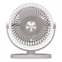 Настольный вентилятор WALKER WFAN-70, подсветка, подвесной крючок, поворотный, рег. наклона, белый