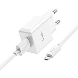 Сетевой адаптер HOCO C106A Leisure 2,1A/10W с кабелем Micro USB, белый Сетевой адаптер HOCO C106A Leisure 2,1A/10W с кабелем Micro USB, белый