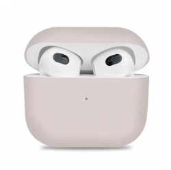 Чехол-бокс для Apple Airpods 3 силиконовый, бежевый №1