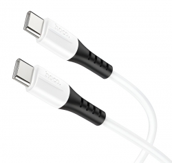 USB-C кабель HOCO X82 Type-С to Type-С 60W быстрая зарядка Silicone (100см), белый