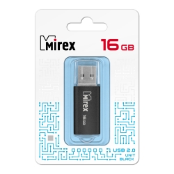 USB флеш-накопитель Mirex 16 GB USB 2.0 UNIT, черный