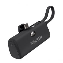 Внешний аккумулятор Power Bank 5000 mAh WALKER WB-965 Mini 20W (Type-C) c дисплеем, черный